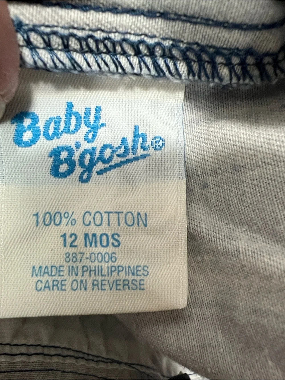 Baby B’Gosh Vestbak blue and gray striped snowshoe fun vintage overalls 12 month
